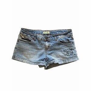 Paris Blues Y2K Mini Cut-Off Shorts Womens Size 11 Low Rise Light Wash Denim